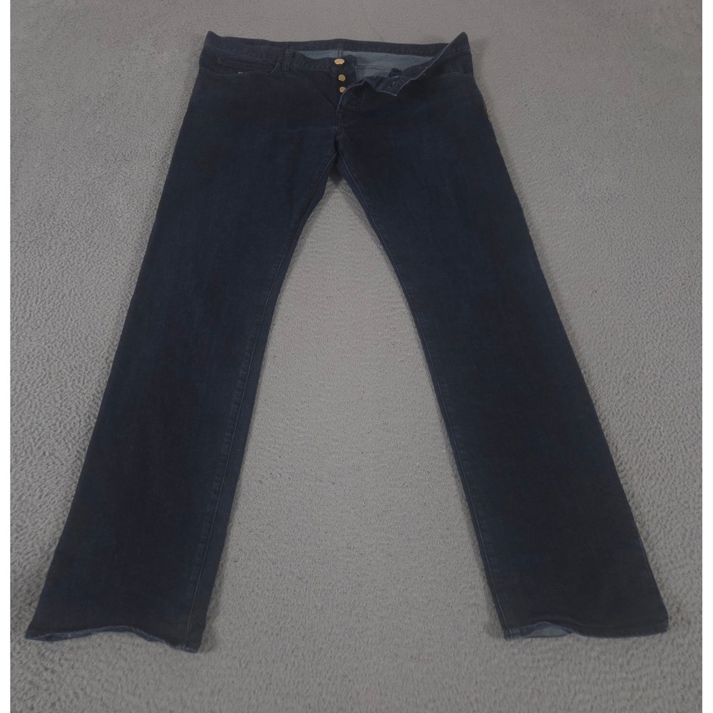 Emporio Armani Jeans Mens 42x36 Dark Blue Jude Sexy Fit Slim Button Fly Italy